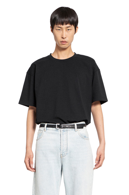 SAINT LAURENT MAN BLACK T-SHIRTS & TANK TOPS