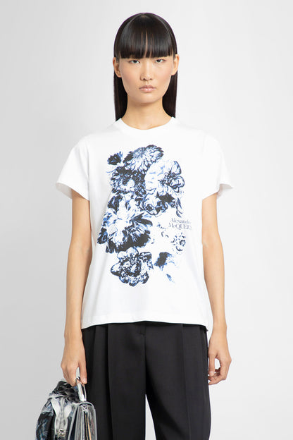 ALEXANDER MCQUEEN WOMAN WHITE T-SHIRTS & TANK TOPS