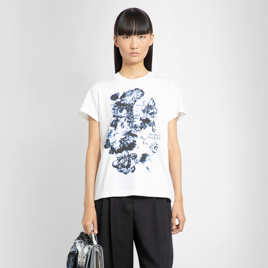 ALEXANDER MCQUEEN WOMAN WHITE T-SHIRTS & TANK TOPS