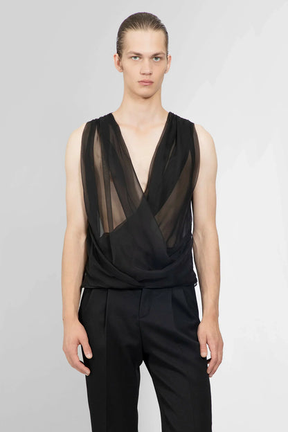 Antonioli SAINT LAURENT MAN BLACK T-SHIRTS & TANK TOPS