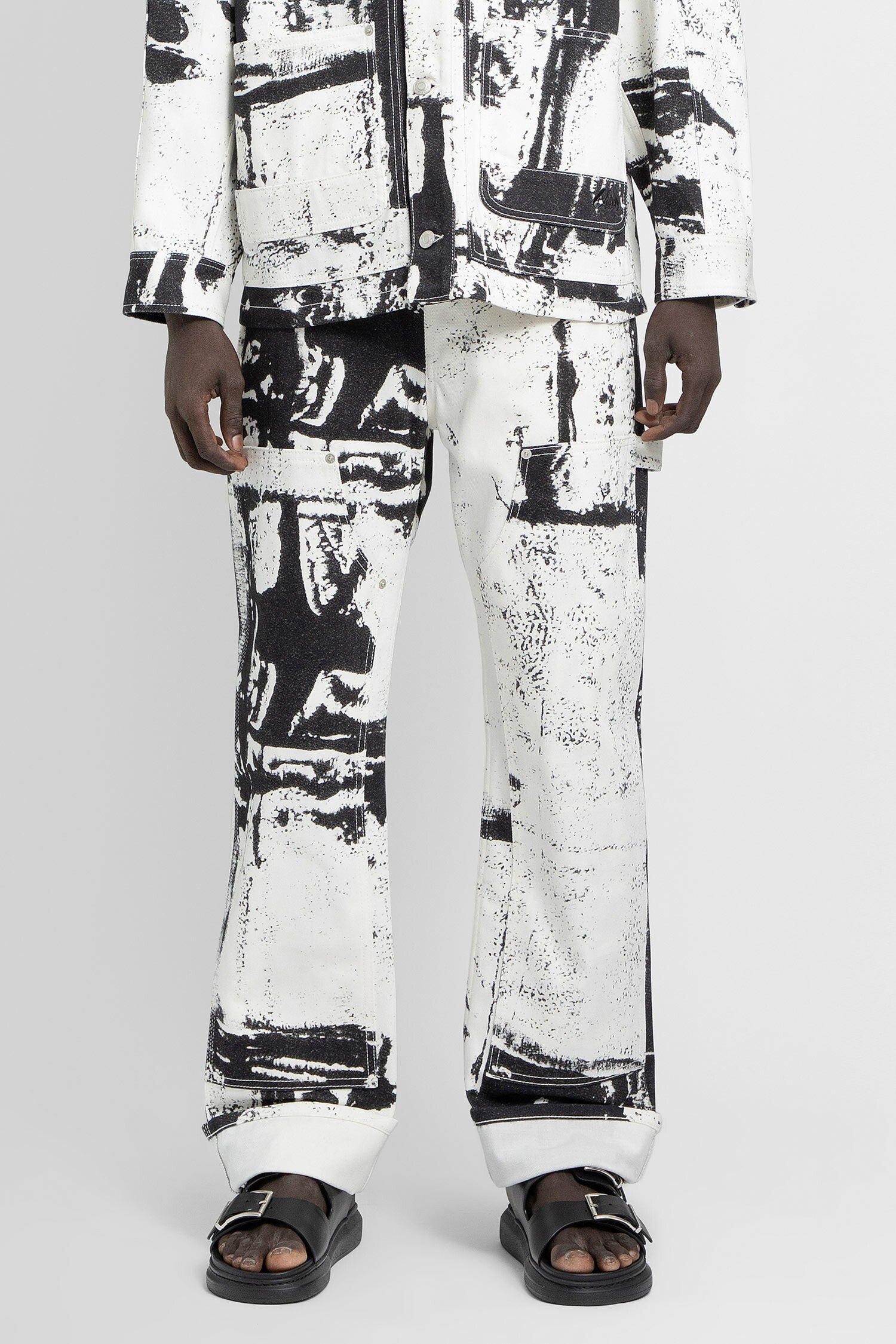 ALEXANDER MCQUEEN MAN BLACK&WHITE JEANS