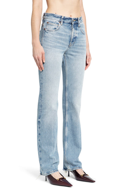 SAINT LAURENT WOMAN BLUE JEANS