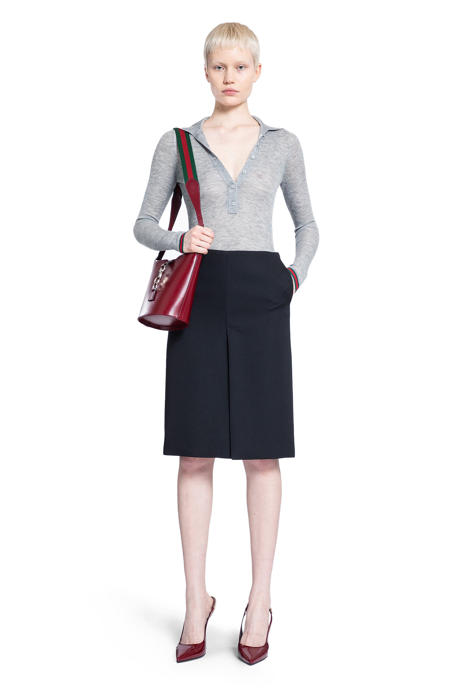 GUCCI WOMAN GREY KNITWEAR