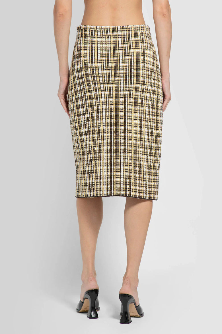 BOTTEGA VENETA Check Jacquard Midi Skirt woman