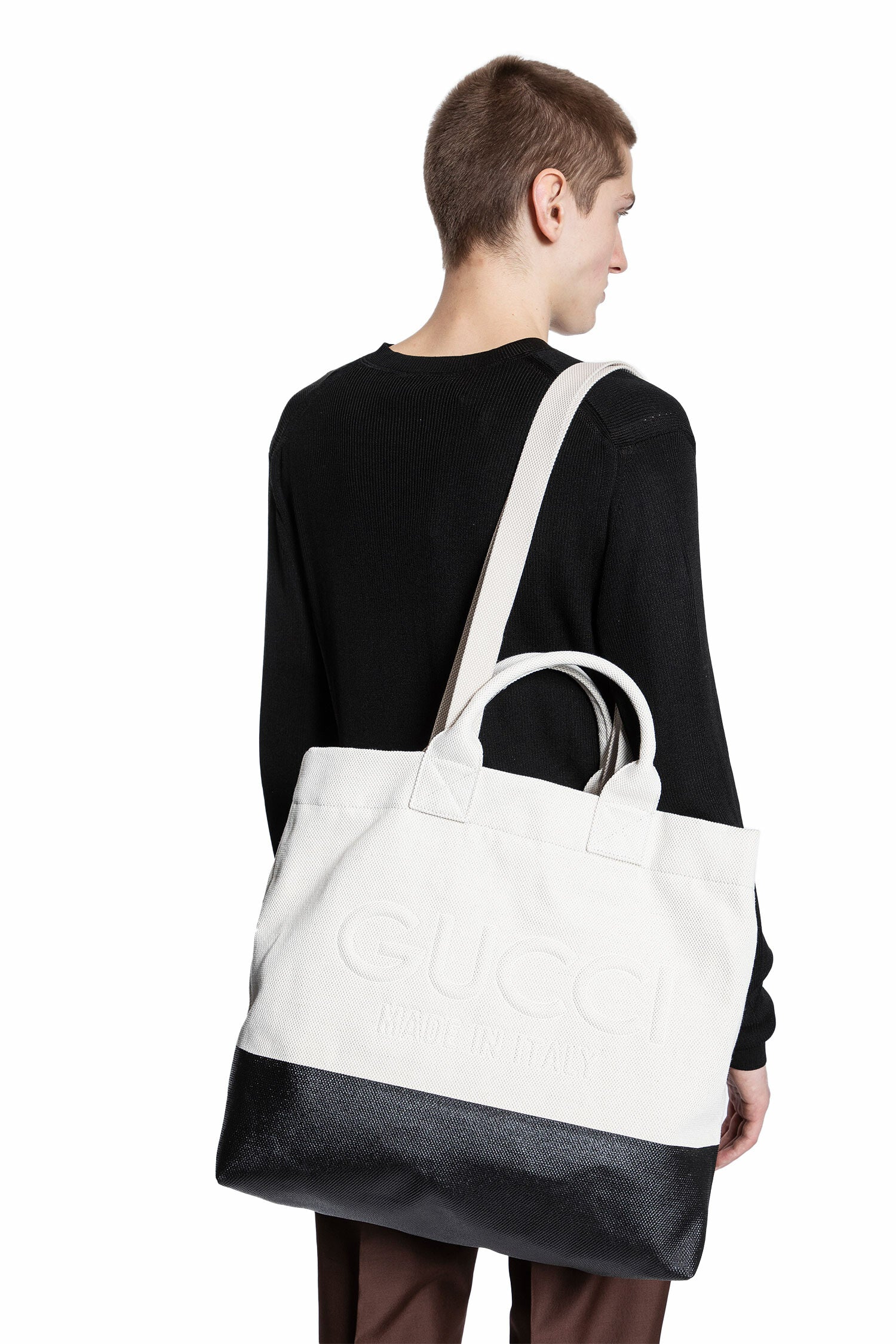 GUCCI MAN BLACK&WHITE TOTE BAGS