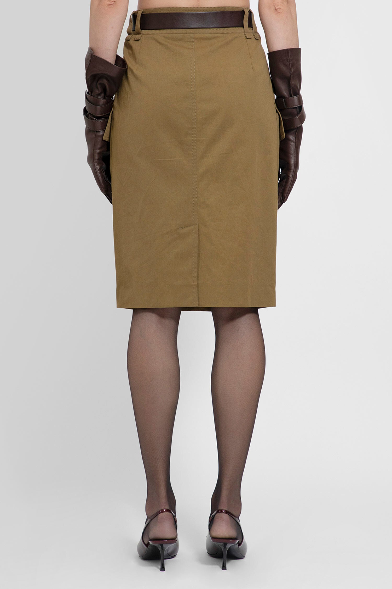 SAINT LAURENT WOMAN BROWN SKIRTS