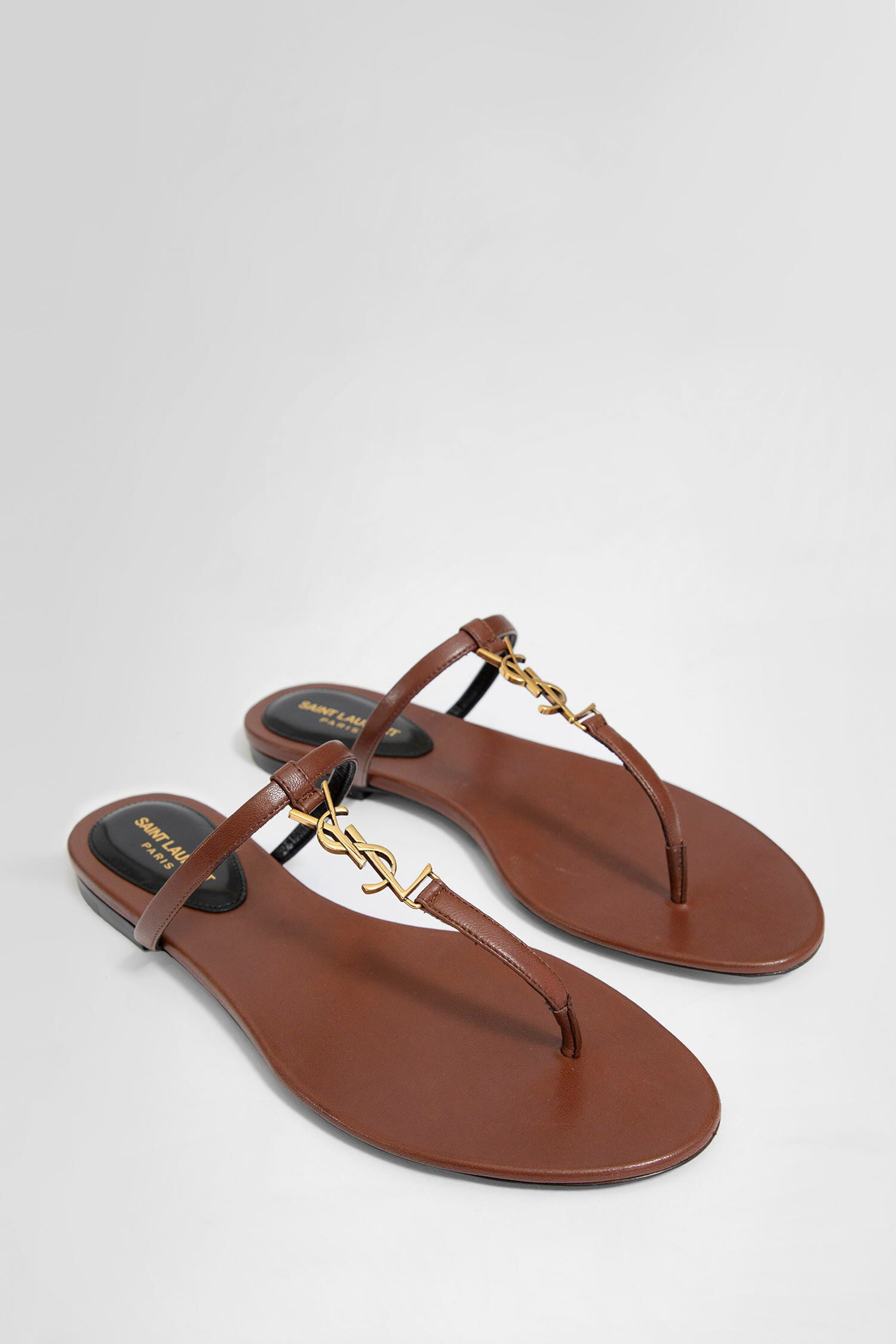 SAINT LAURENT WOMAN BROWN SANDALS