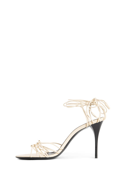 SAINT LAURENT WOMAN BEIGE SANDALS & SLIDES