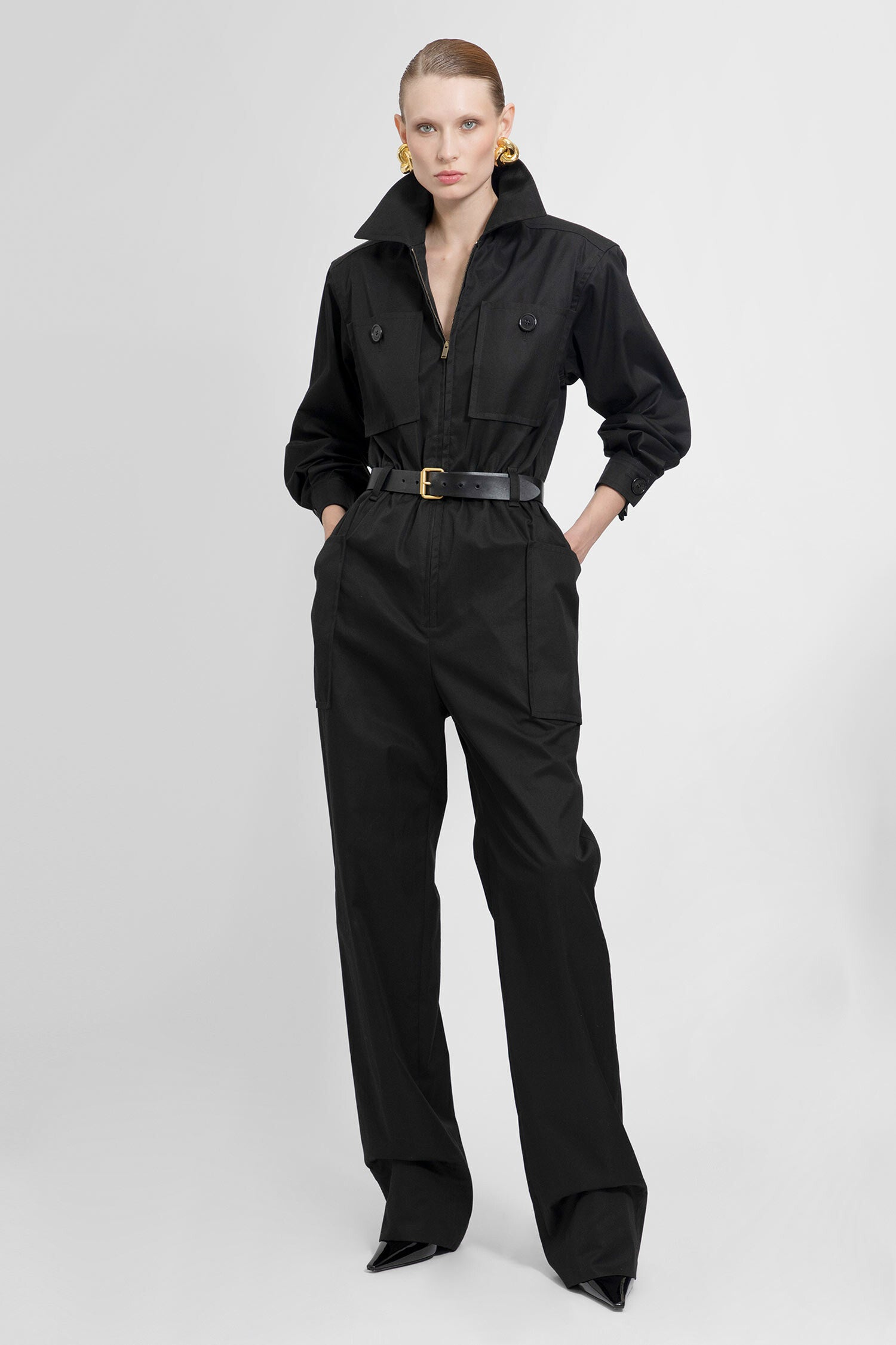 SAINT LAURENT WOMAN BLACK JUMPSUITS