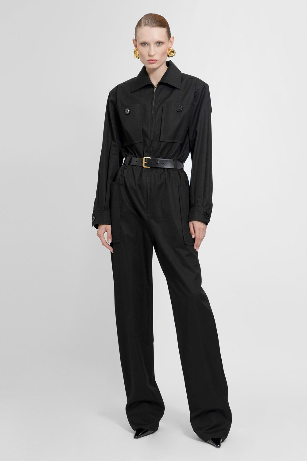 SAINT LAURENT WOMAN BLACK JUMPSUITS