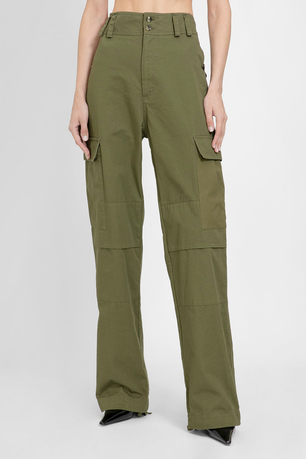 SAINT LAURENT WOMAN GREEN TROUSERS