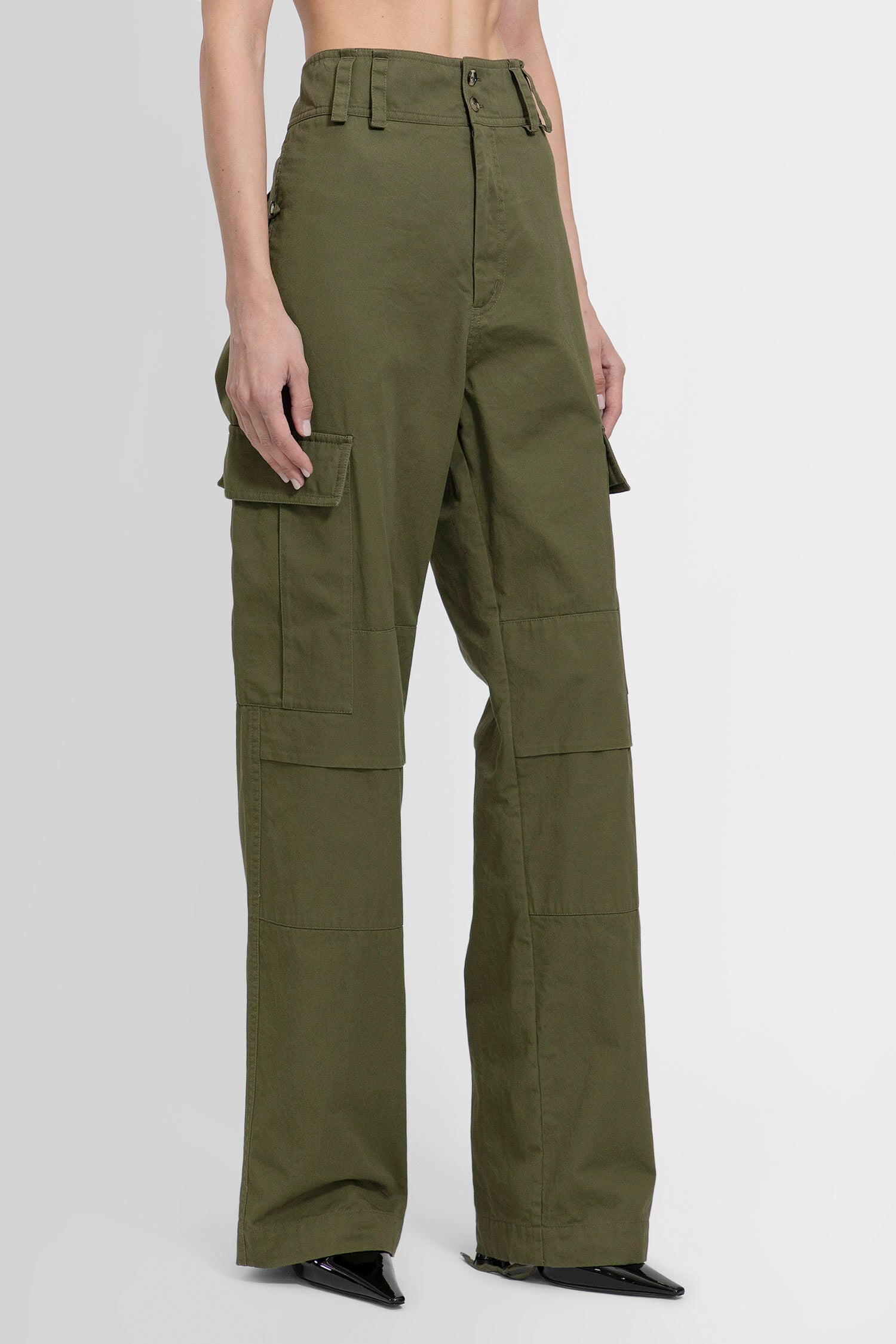 SAINT LAURENT WOMAN GREEN TROUSERS