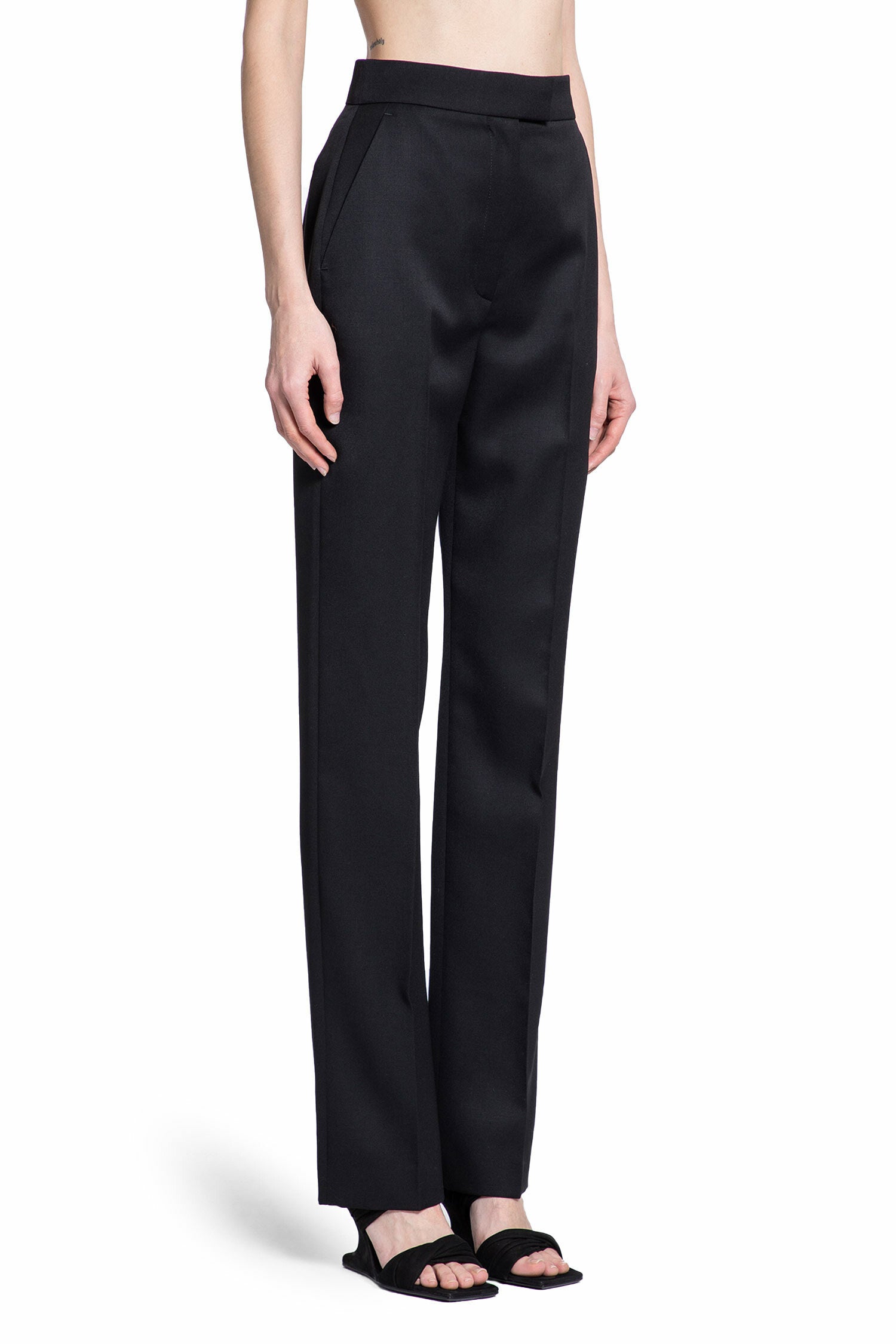 ALEXANDER MCQUEEN WOMAN BLACK TROUSERS