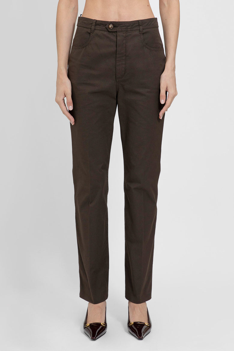 SAINT LAURENT WOMAN BROWN TROUSERS