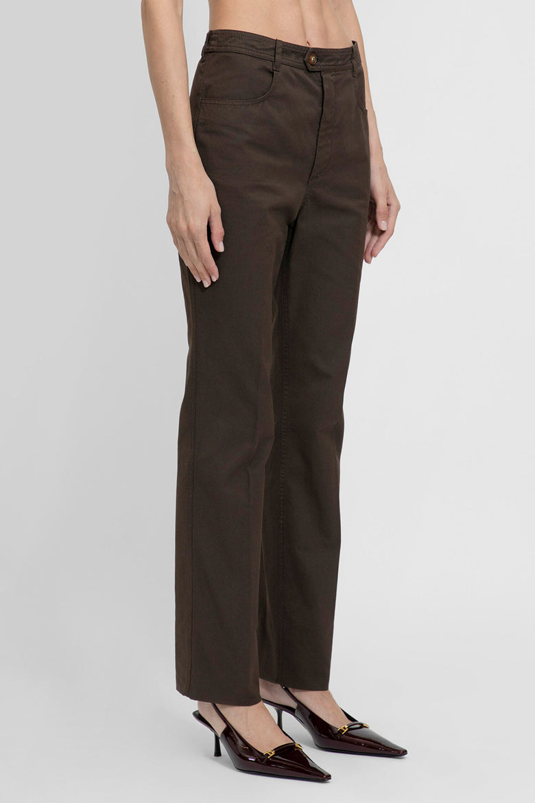 SAINT LAURENT WOMAN BROWN TROUSERS