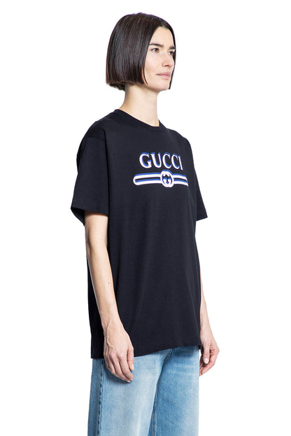 GUCCI WOMAN BLACK T-SHIRTS & TANK TOPS