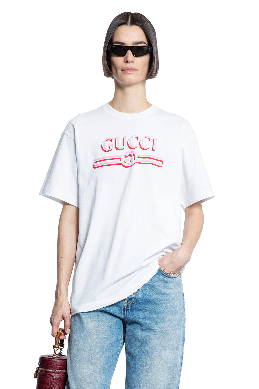 GUCCI WOMAN WHITE T-SHIRTS & TANK TOPS