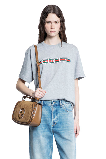 GUCCI WOMAN GREY T-SHIRTS & TANK TOPS