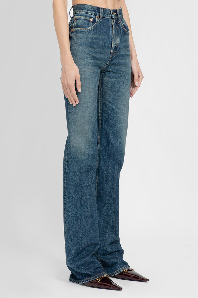 SAINT LAURENT WOMAN BLUE JEANS