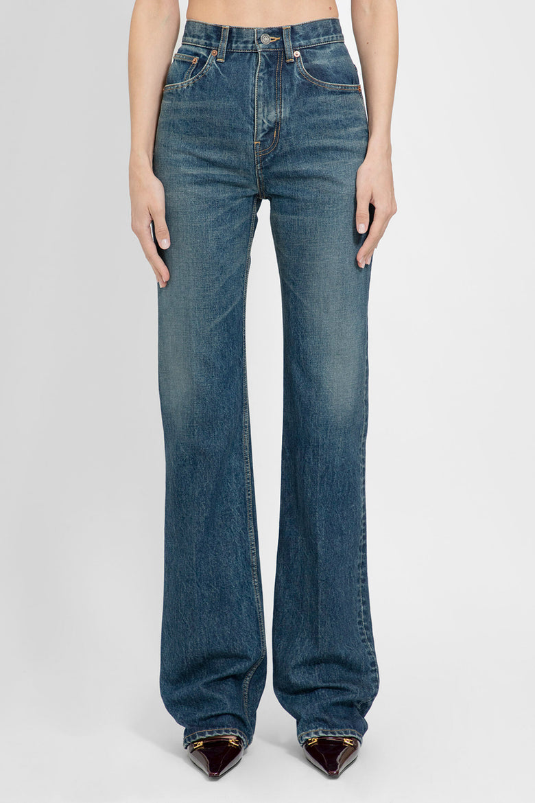 SAINT LAURENT WOMAN BLUE JEANS