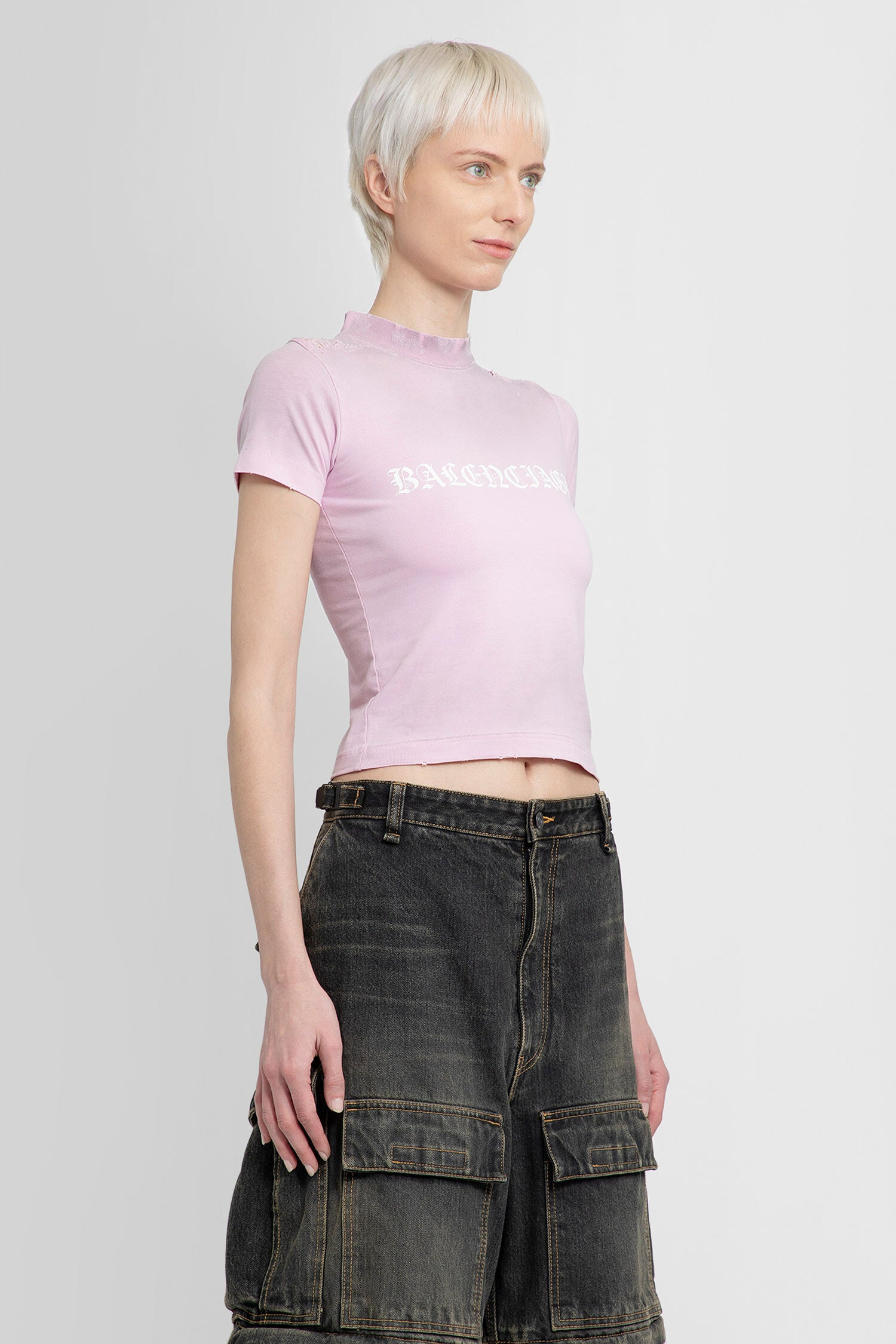 BALENCIAGA WOMAN PINK T-SHIRTS & TANK TOPS