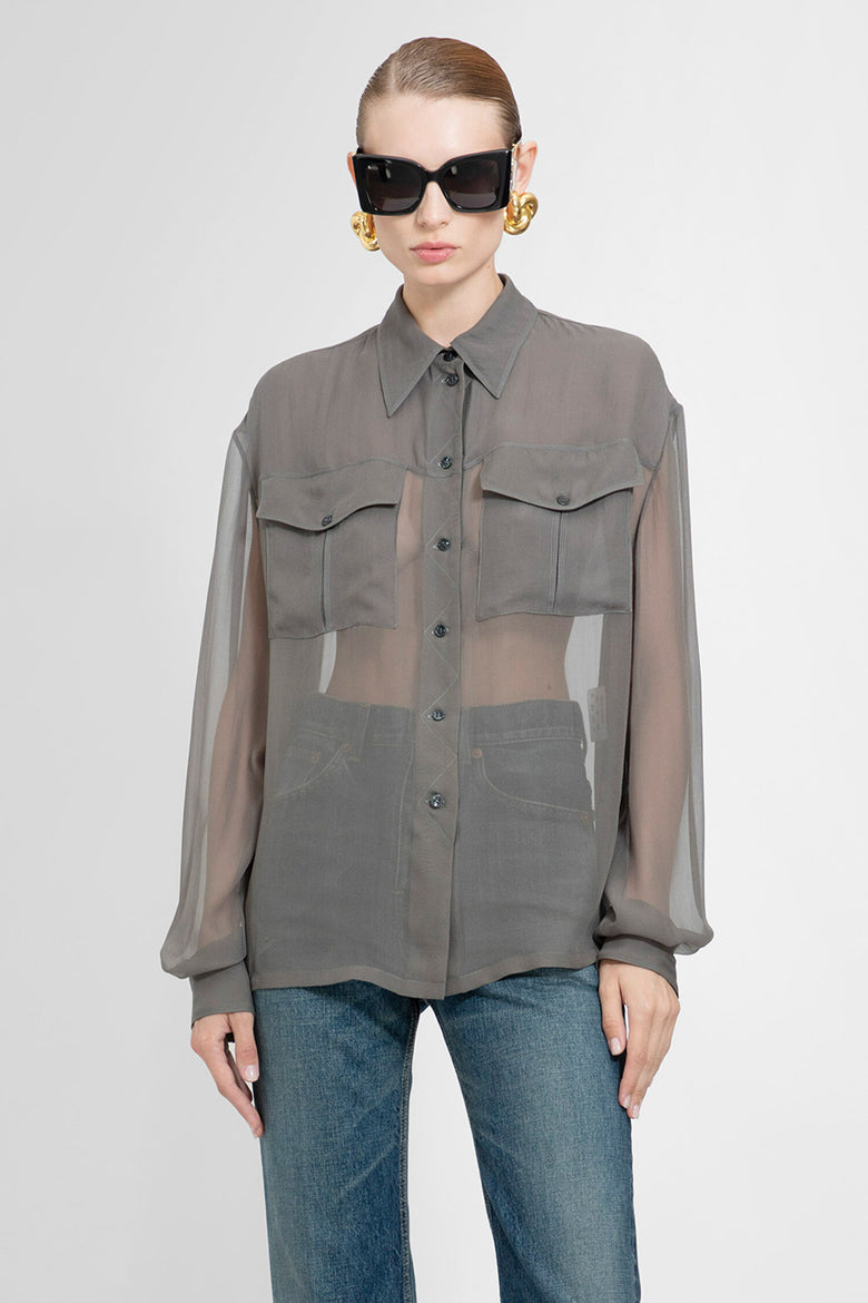 SAINT LAURENT WOMAN GREY SHIRTS