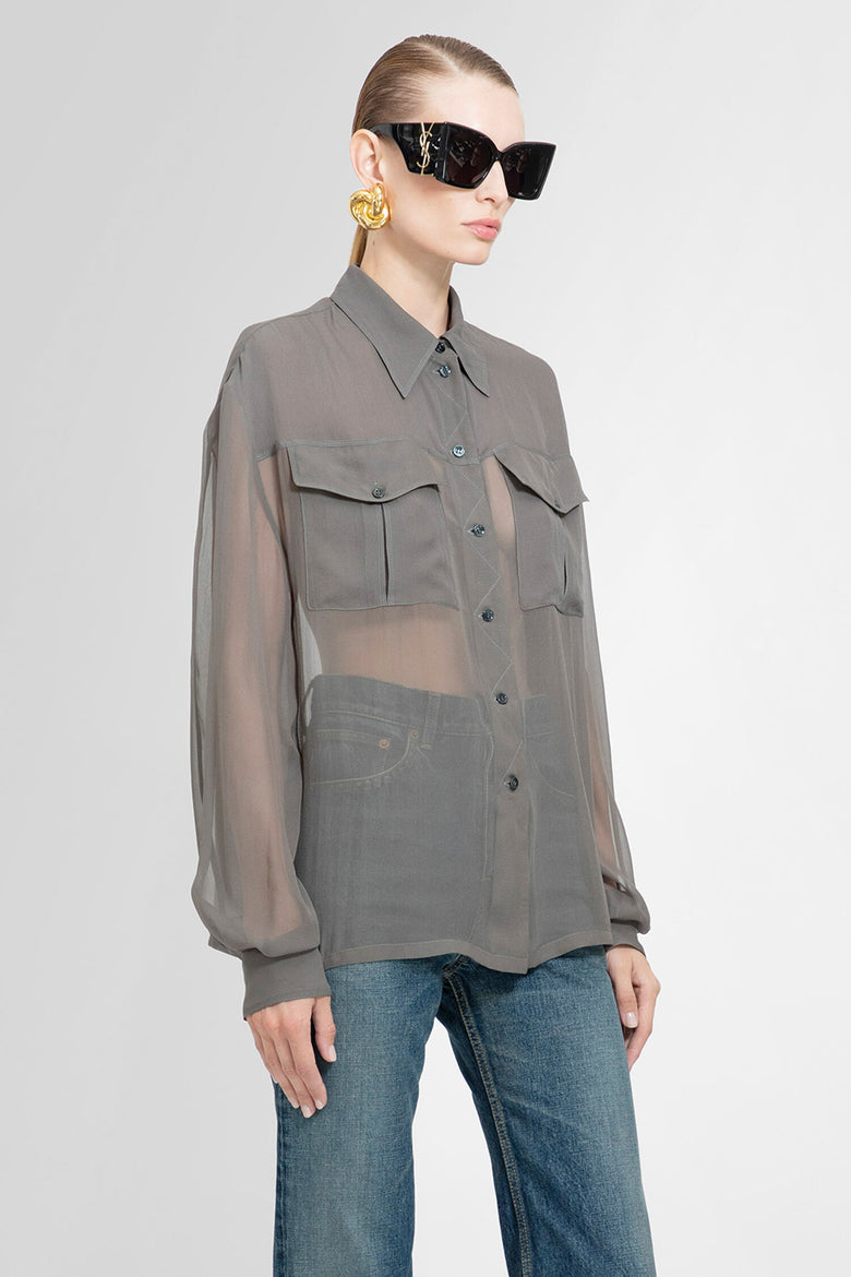 SAINT LAURENT WOMAN GREY SHIRTS