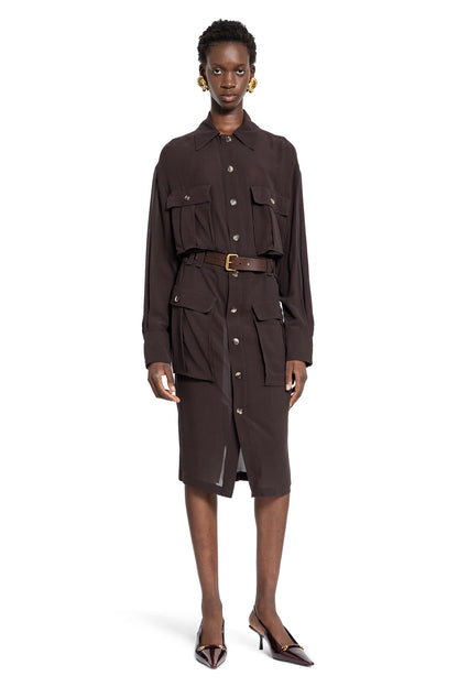 Antonioli SAINT LAURENT WOMAN BROWN DRESSES