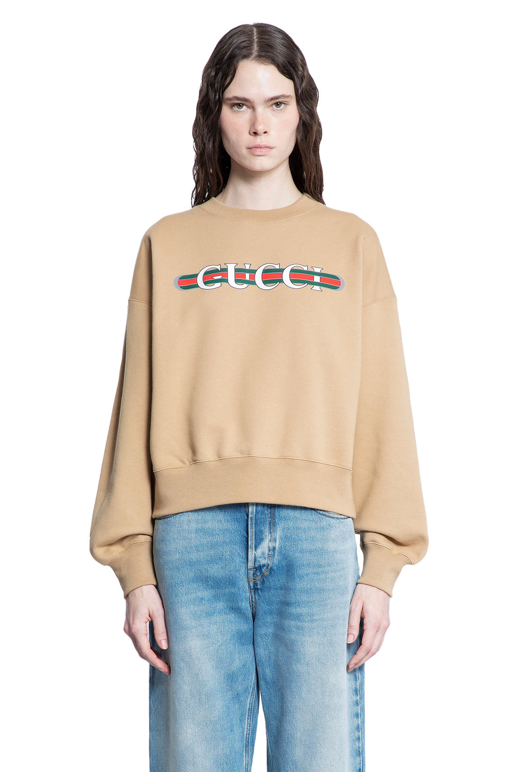 GUCCI WOMAN BEIGE SWEATSHIRTS