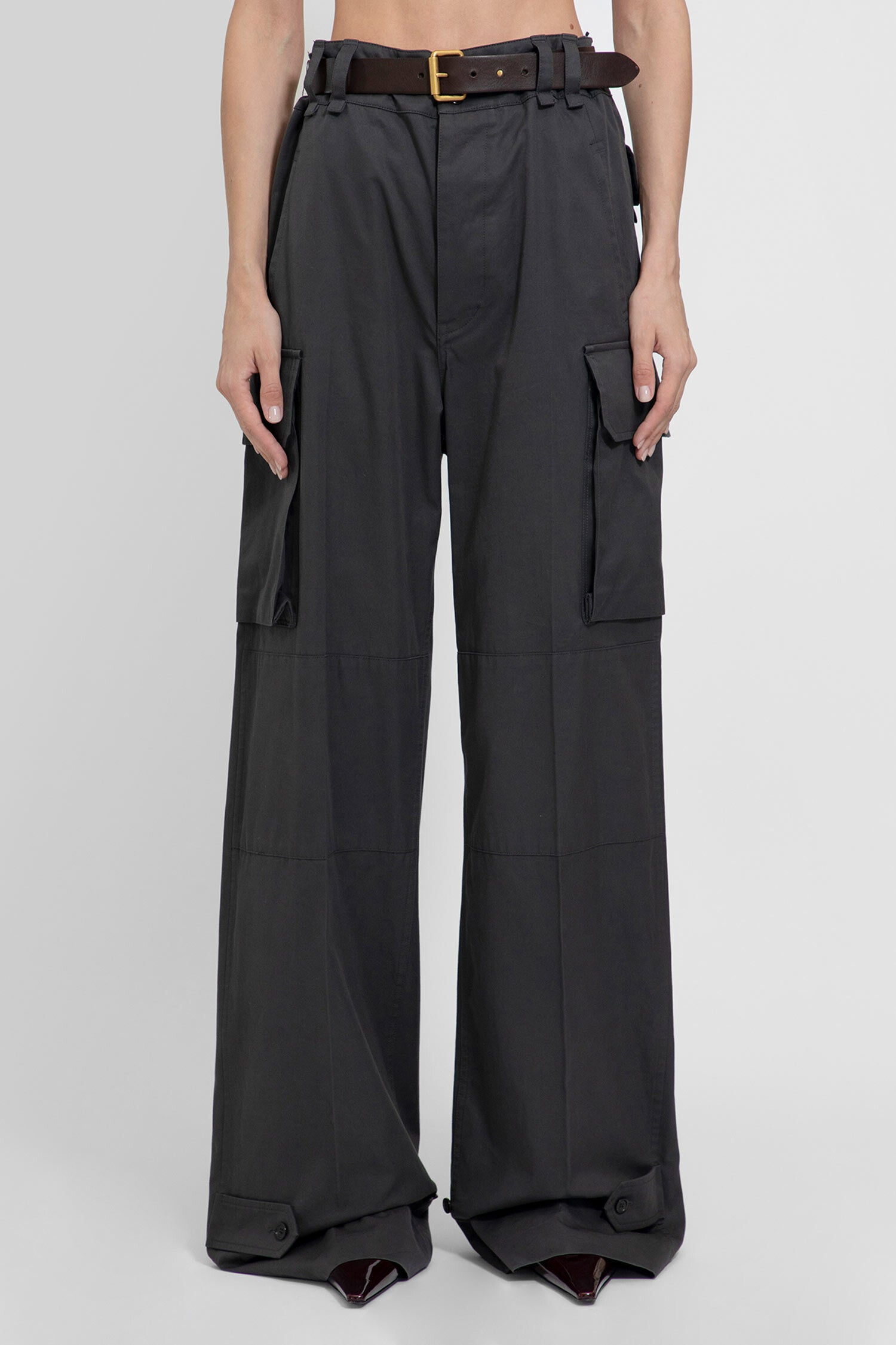 SAINT LAURENT WOMAN BLACK TROUSERS