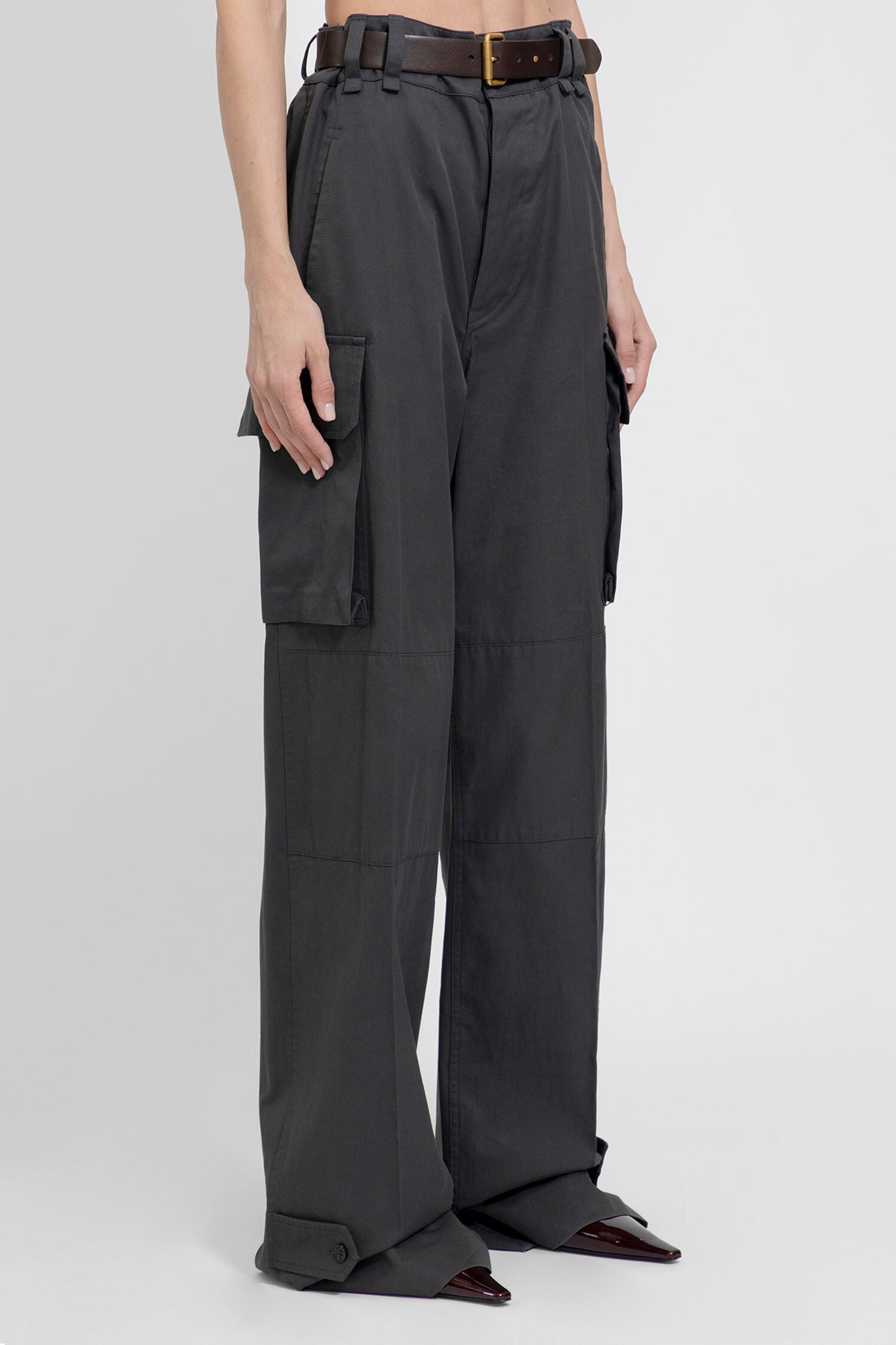 SAINT LAURENT WOMAN BLACK TROUSERS