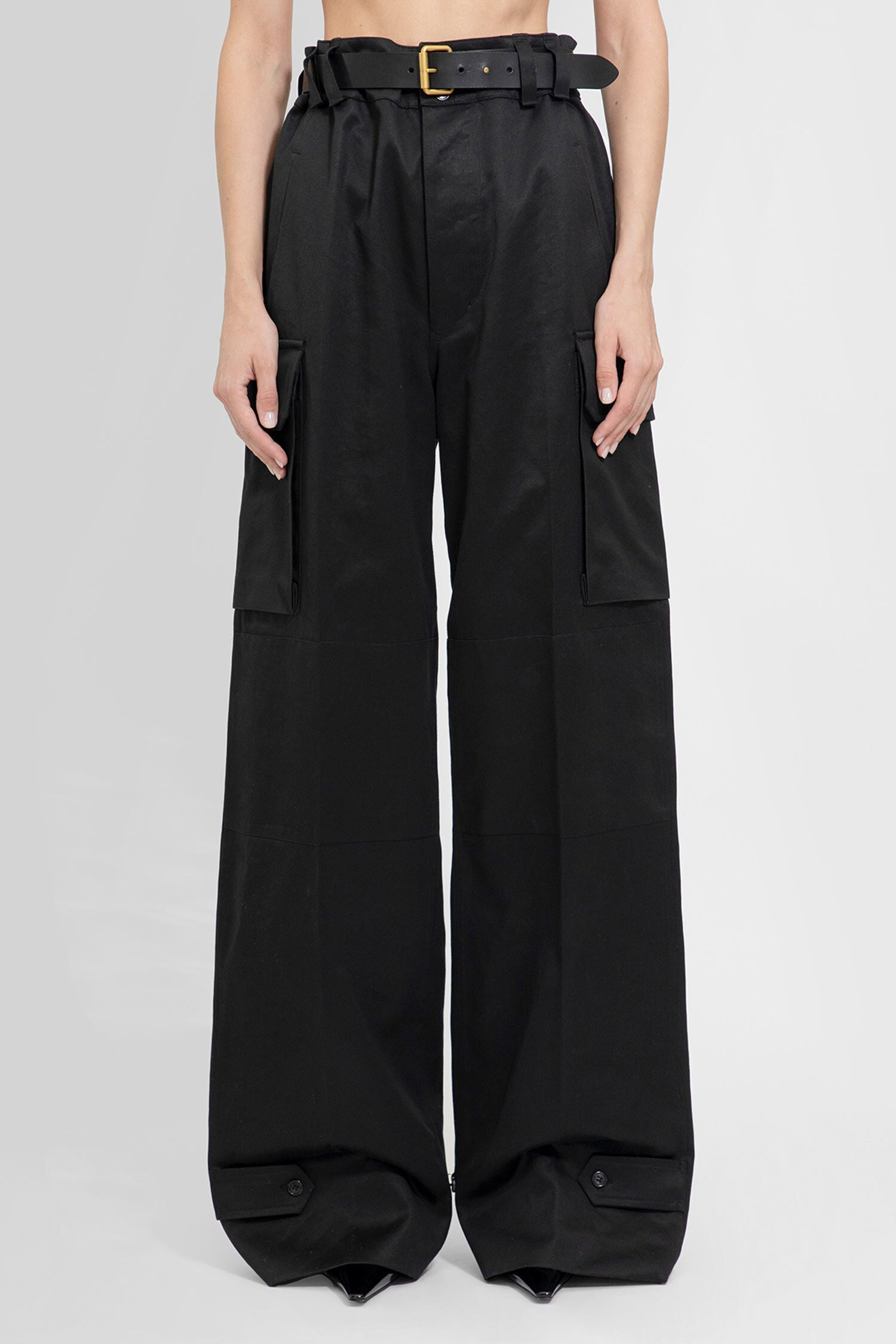 SAINT LAURENT WOMAN BLACK TROUSERS