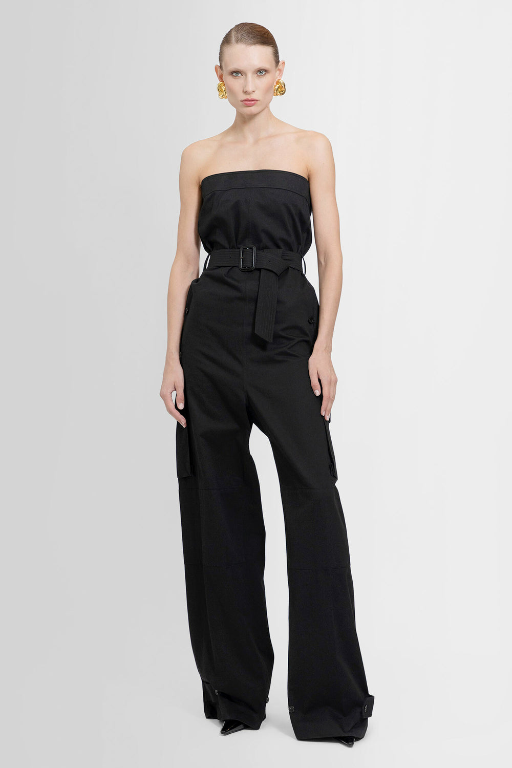 SAINT LAURENT WOMAN BLACK JUMPSUITS