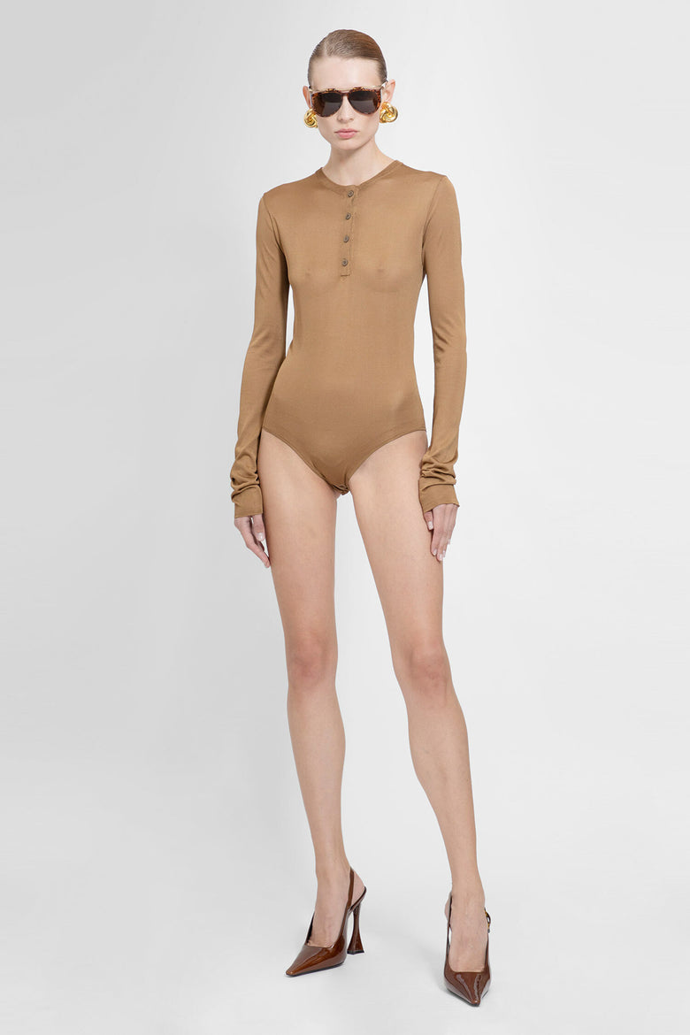 SAINT LAURENT WOMAN BEIGE BODYSUITS