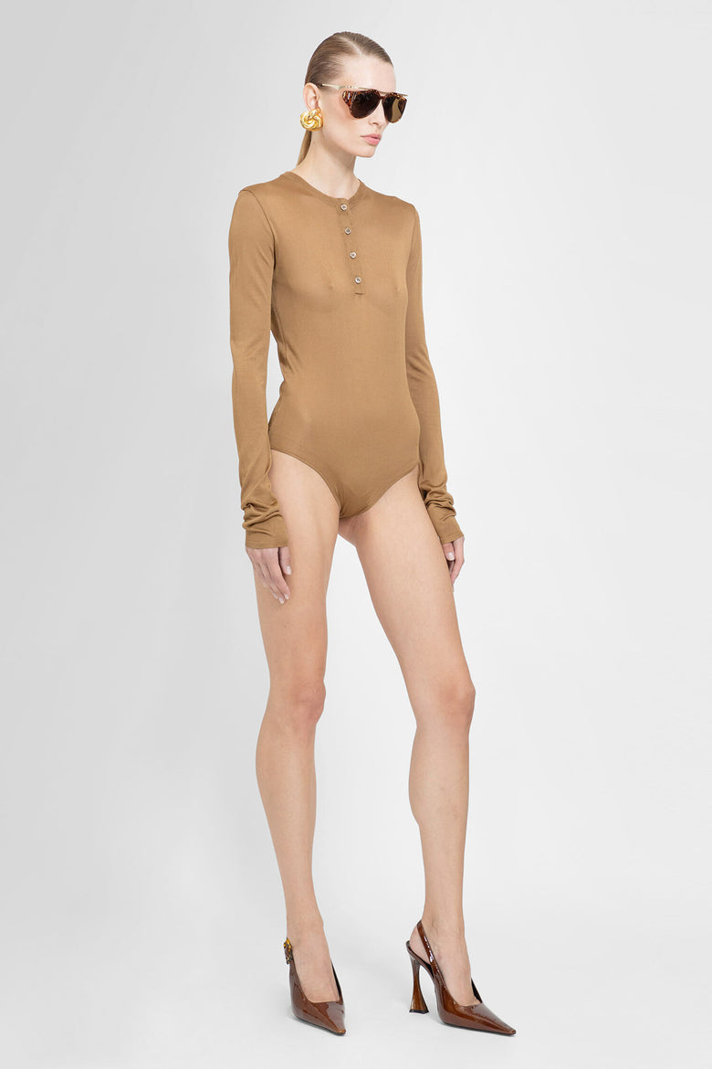 SAINT LAURENT WOMAN BEIGE BODYSUITS