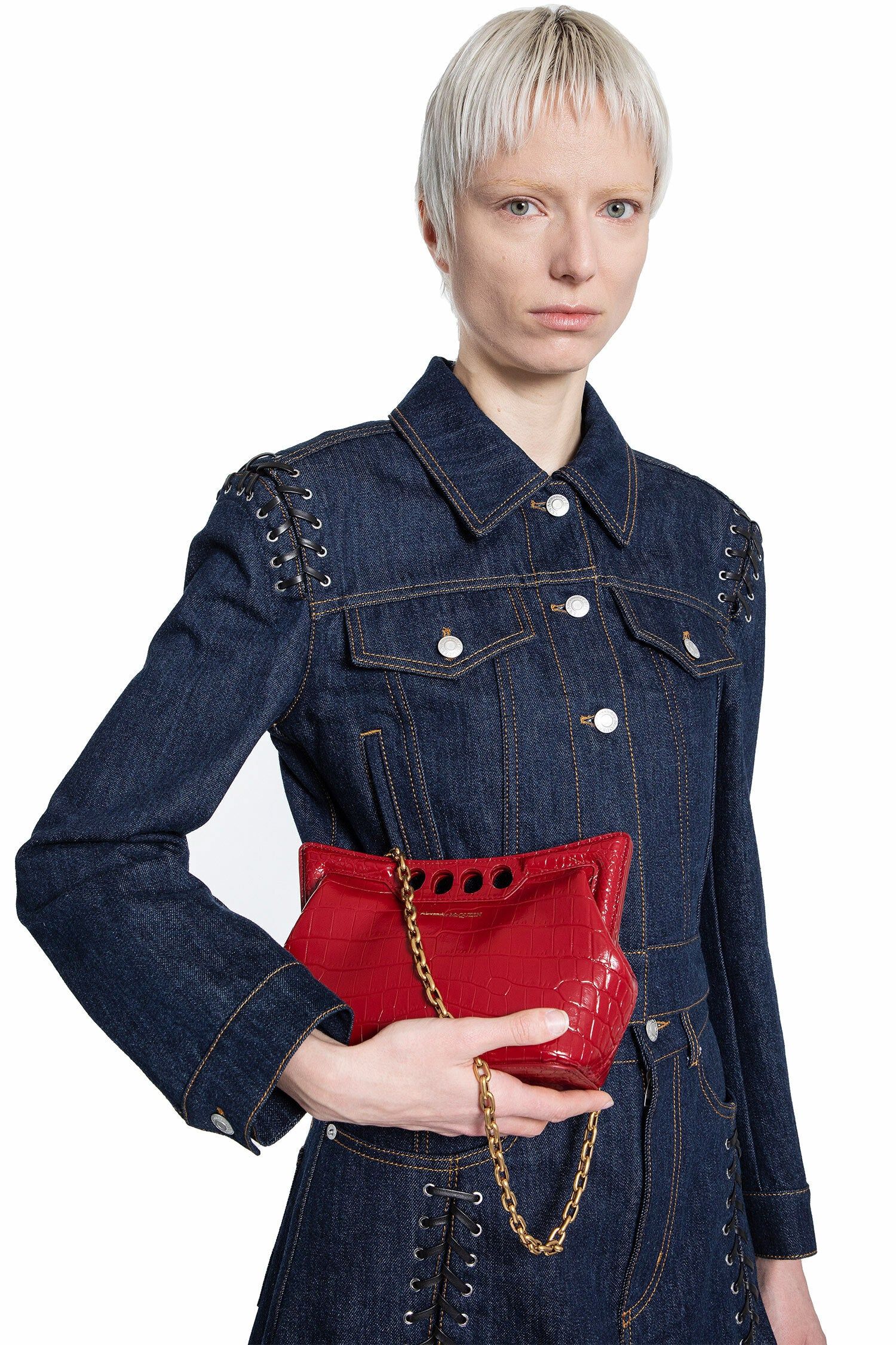 ALEXANDER MCQUEEN WOMAN RED TOP HANDLE BAGS