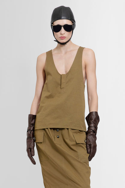 Antonioli SAINT LAURENT WOMAN GREEN T-SHIRTS & TANK TOPS