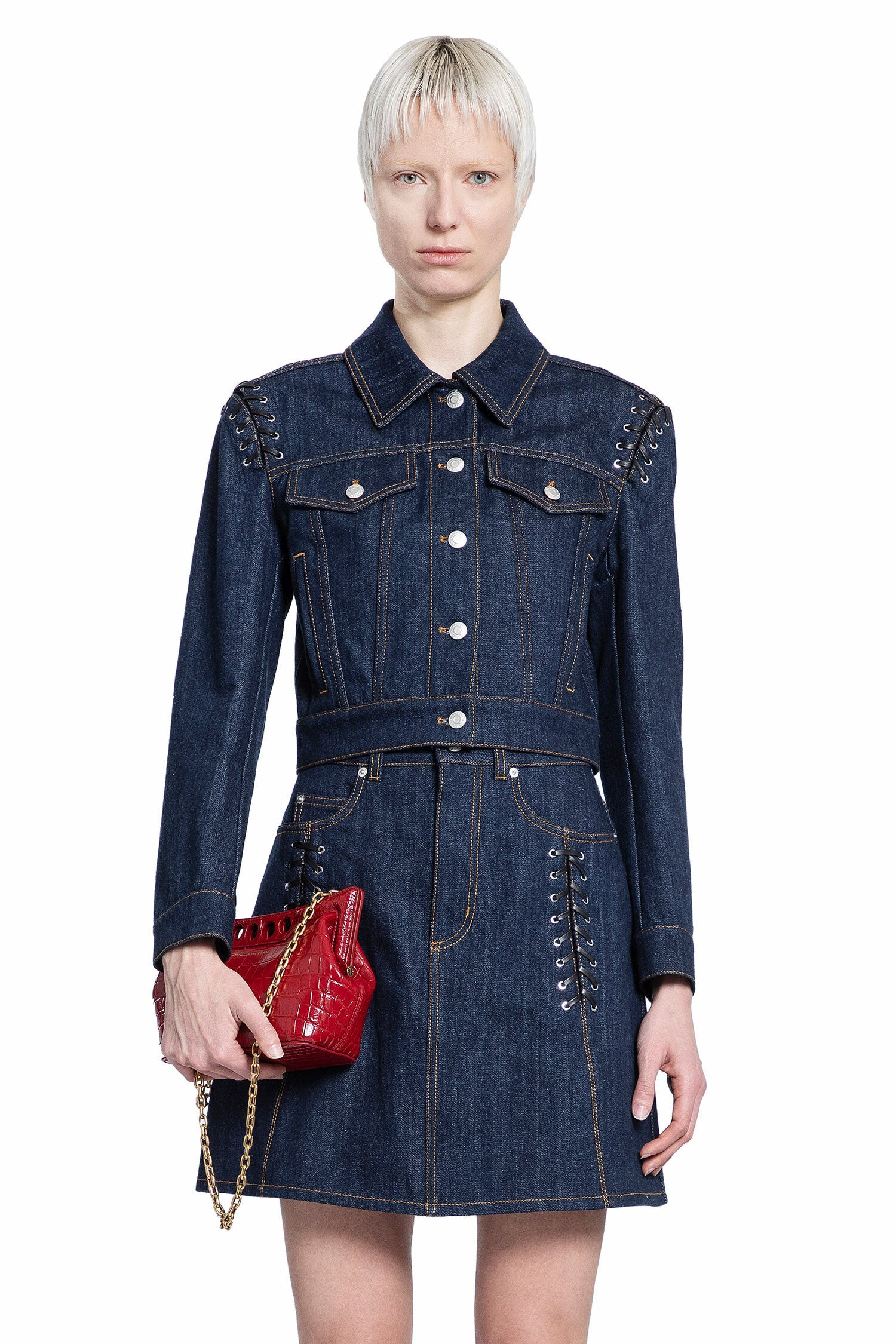 ALEXANDER MCQUEEN WOMAN BLUE JACKETS