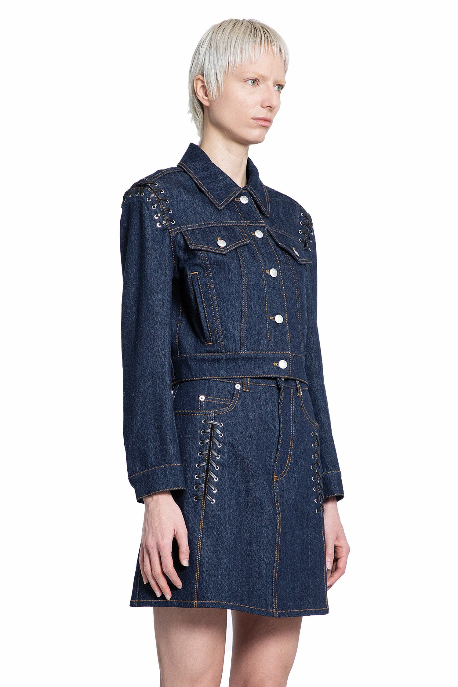 ALEXANDER MCQUEEN WOMAN BLUE JACKETS