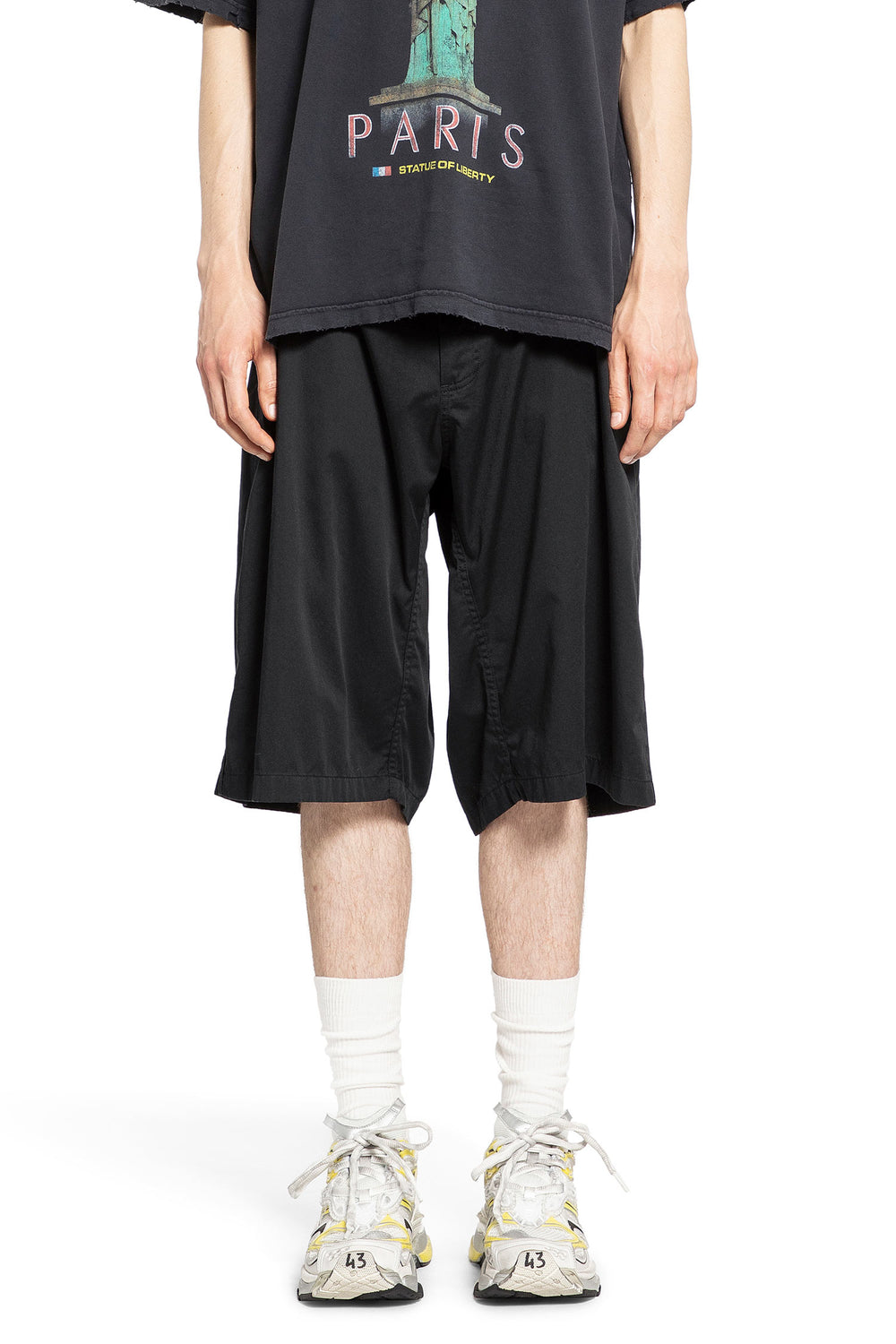 BALENCIAGA MAN BLACK SHORTS & SKIRTS