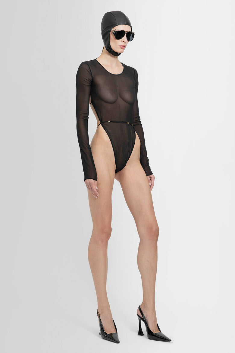 SAINT LAURENT WOMAN BLACK BODYSUITS