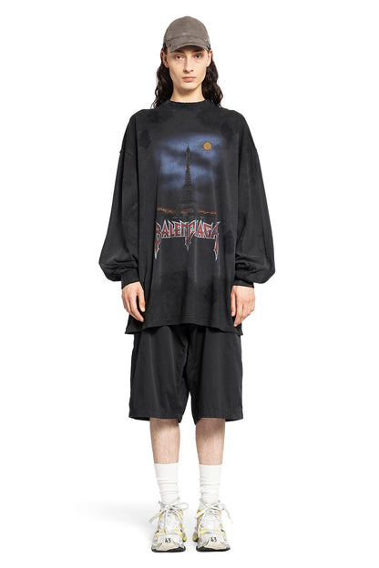 BALENCIAGA MAN BLACK T-SHIRTS & TANK TOPS