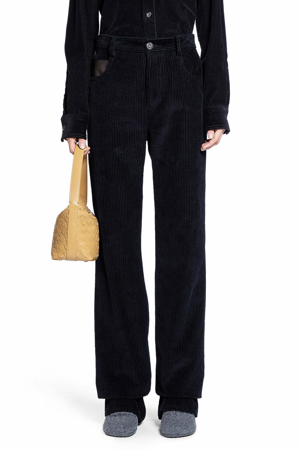 BOTTEGA VENETA WOMAN BLUE TROUSERS