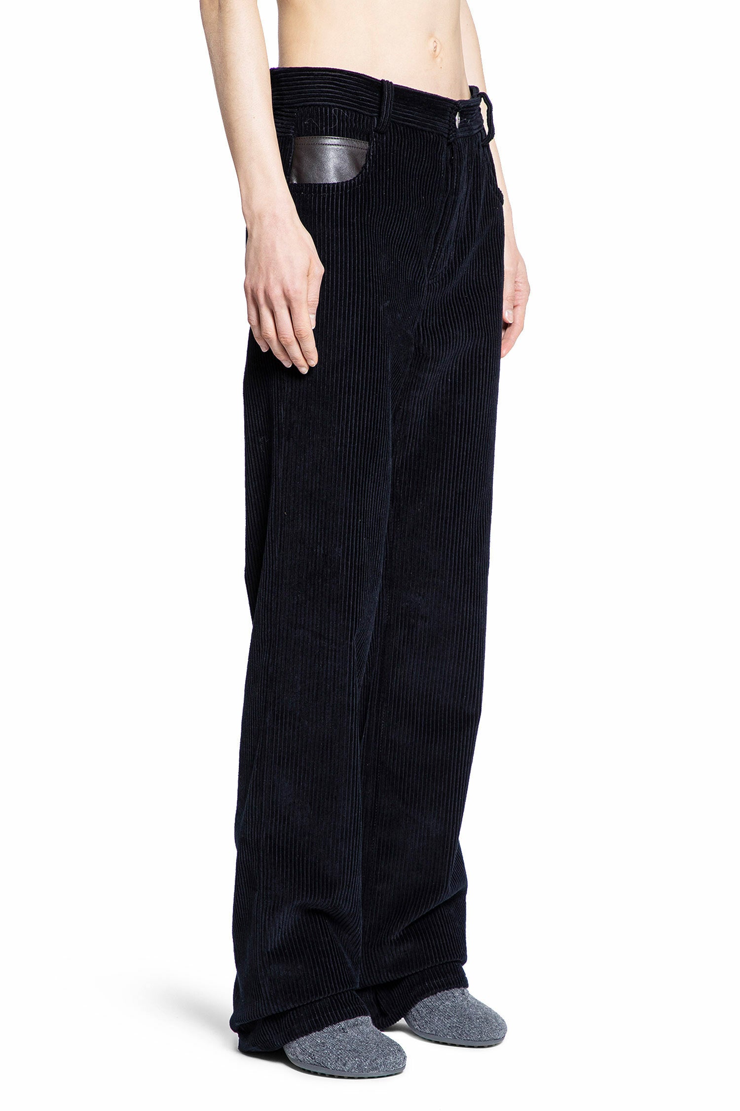 BOTTEGA VENETA WOMAN BLUE TROUSERS