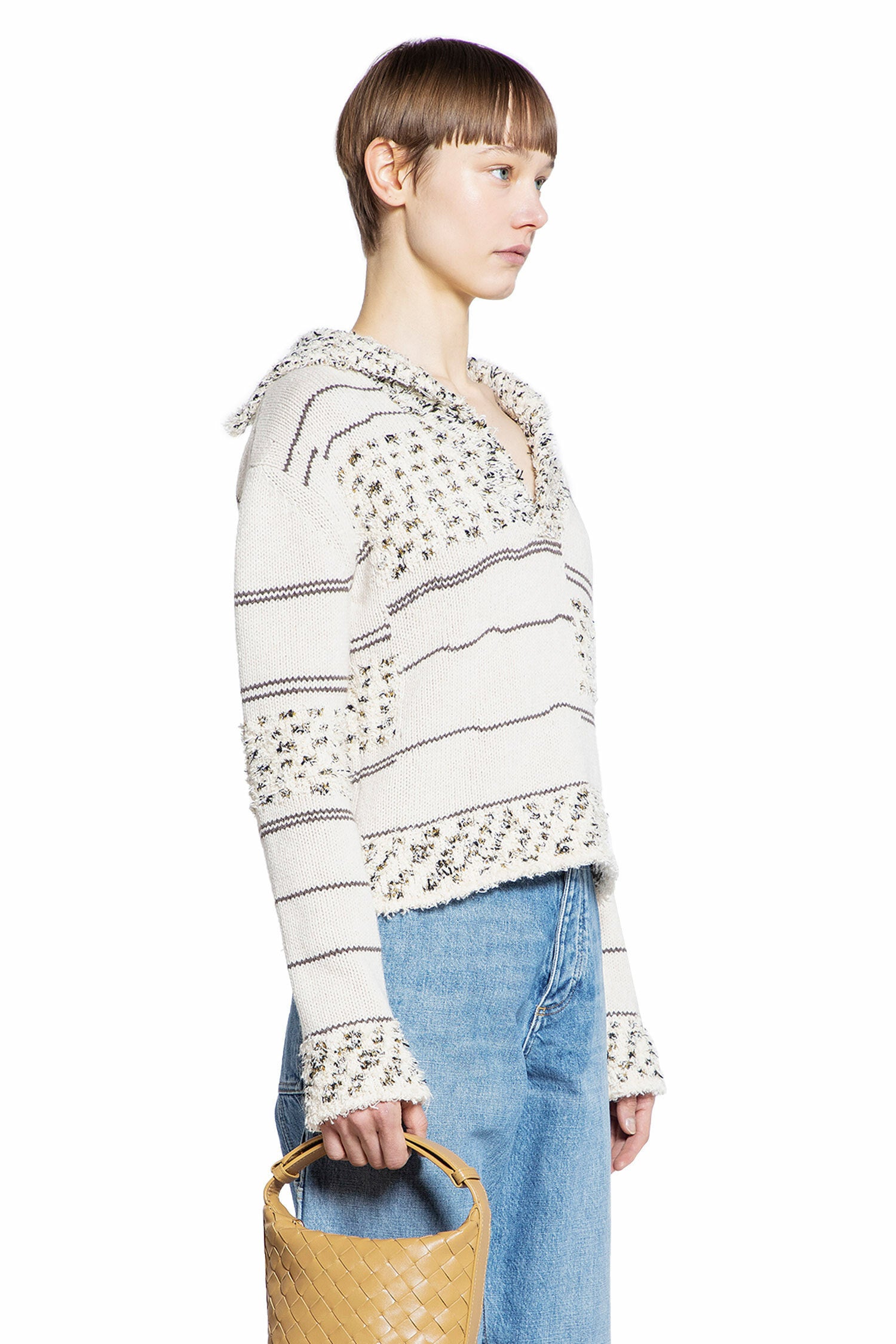 BOTTEGA VENETA WOMAN BEIGE KNITWEAR