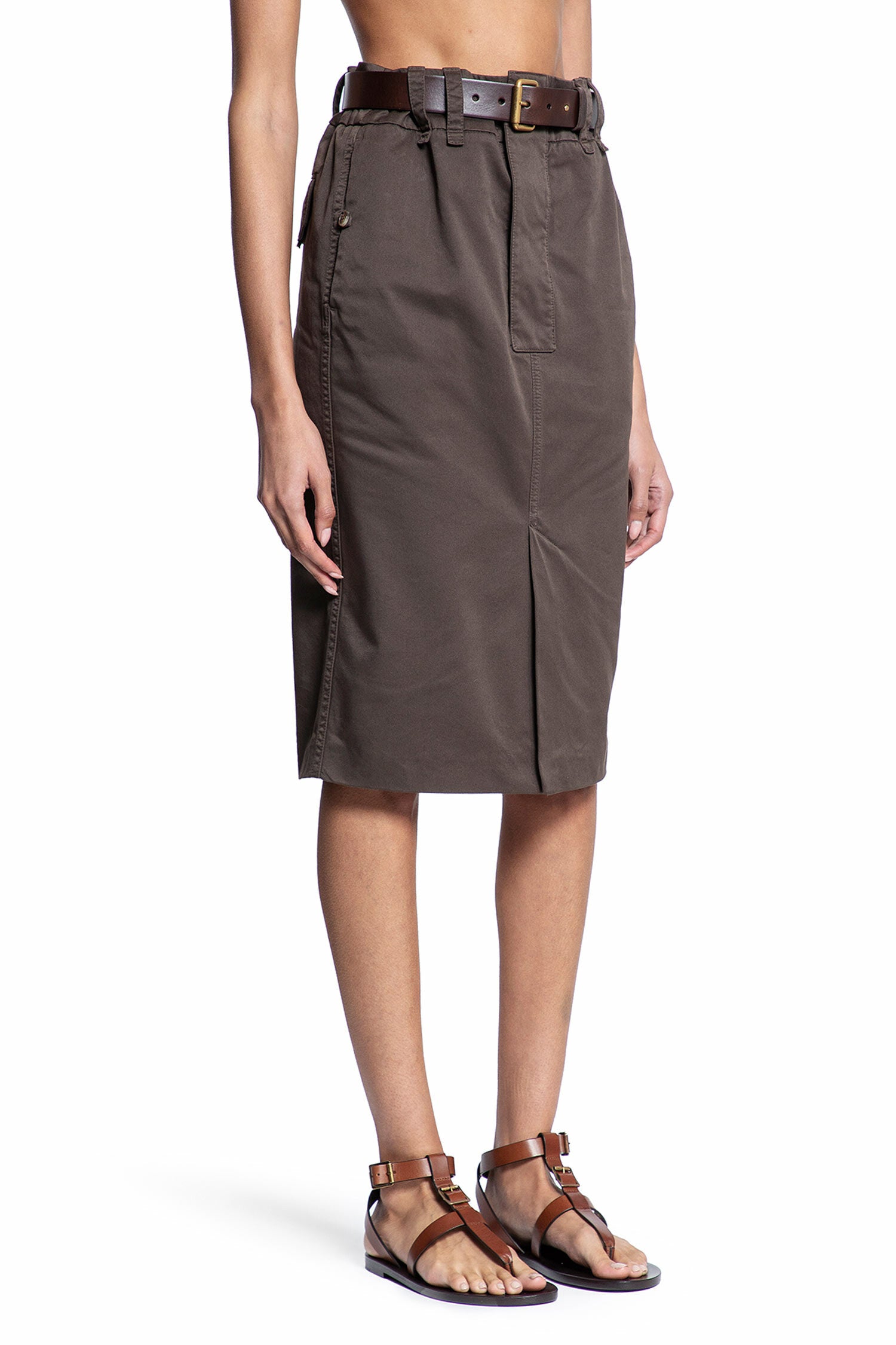 SAINT LAURENT WOMAN BROWN SKIRTS