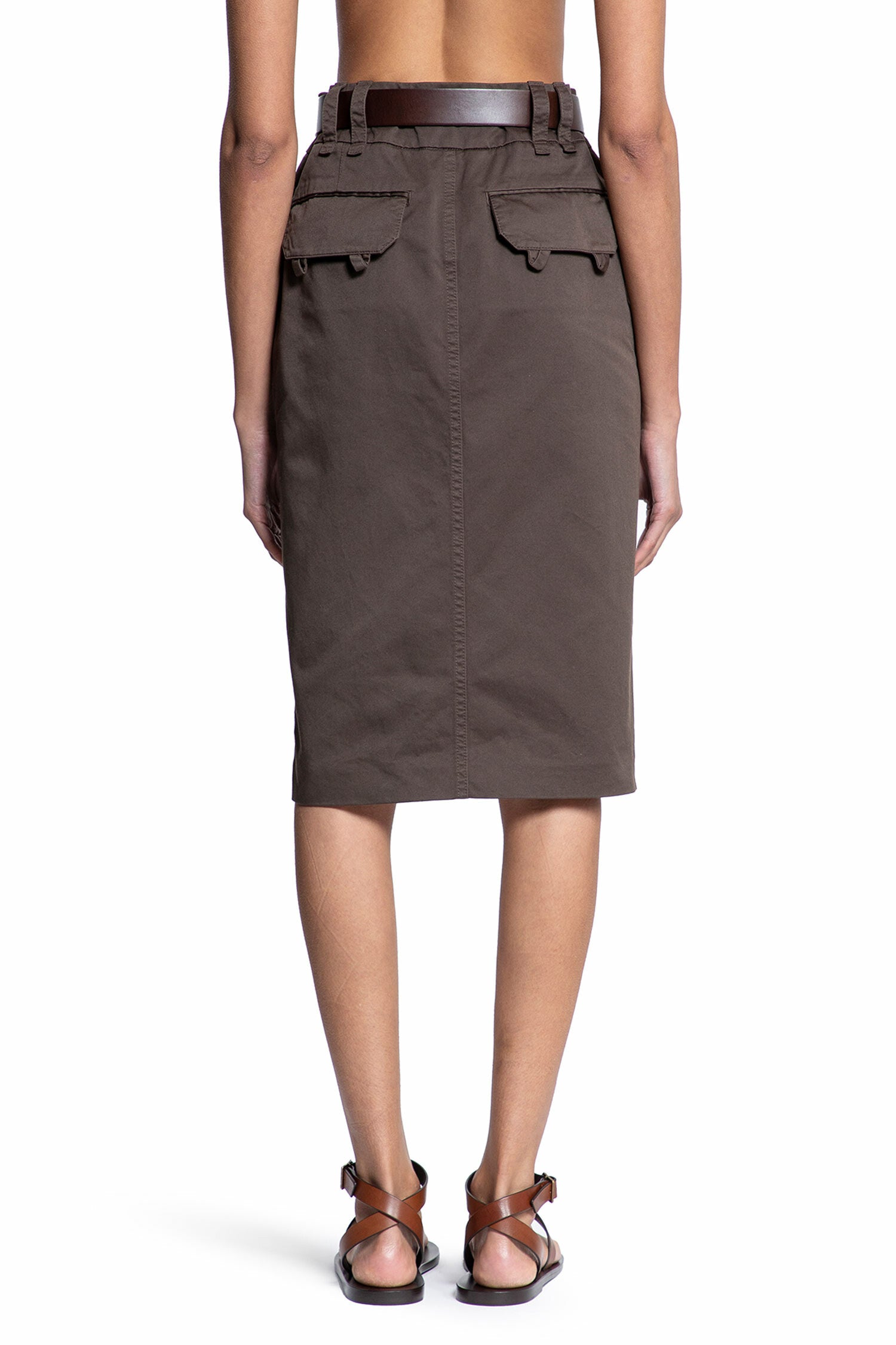 SAINT LAURENT WOMAN BROWN SKIRTS