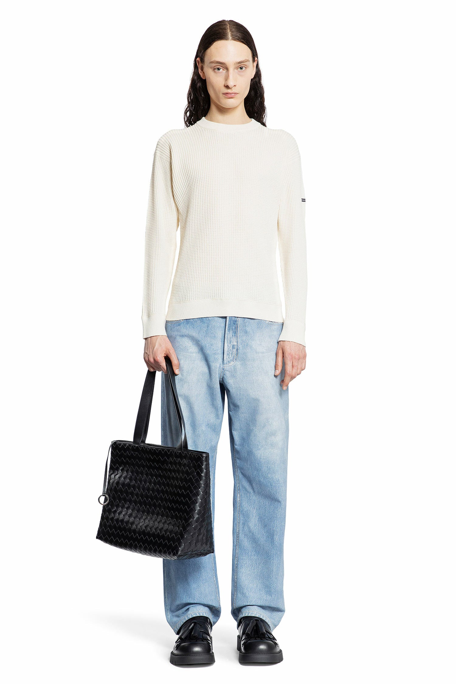 BOTTEGA VENETA MAN OFF-WHITE KNITWEAR