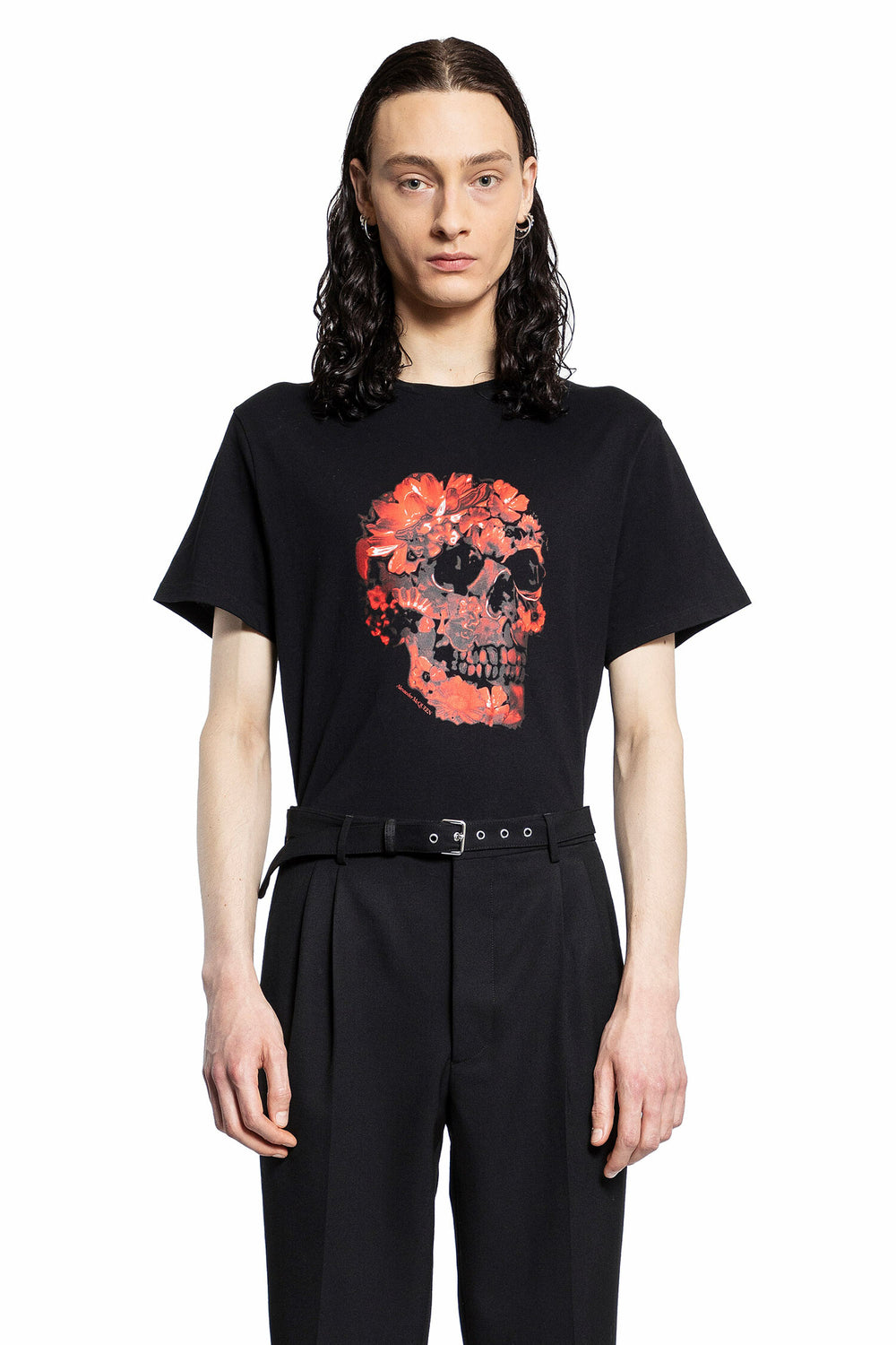 ALEXANDER MCQUEEN MAN BLACK T-SHIRTS & TANK TOPS