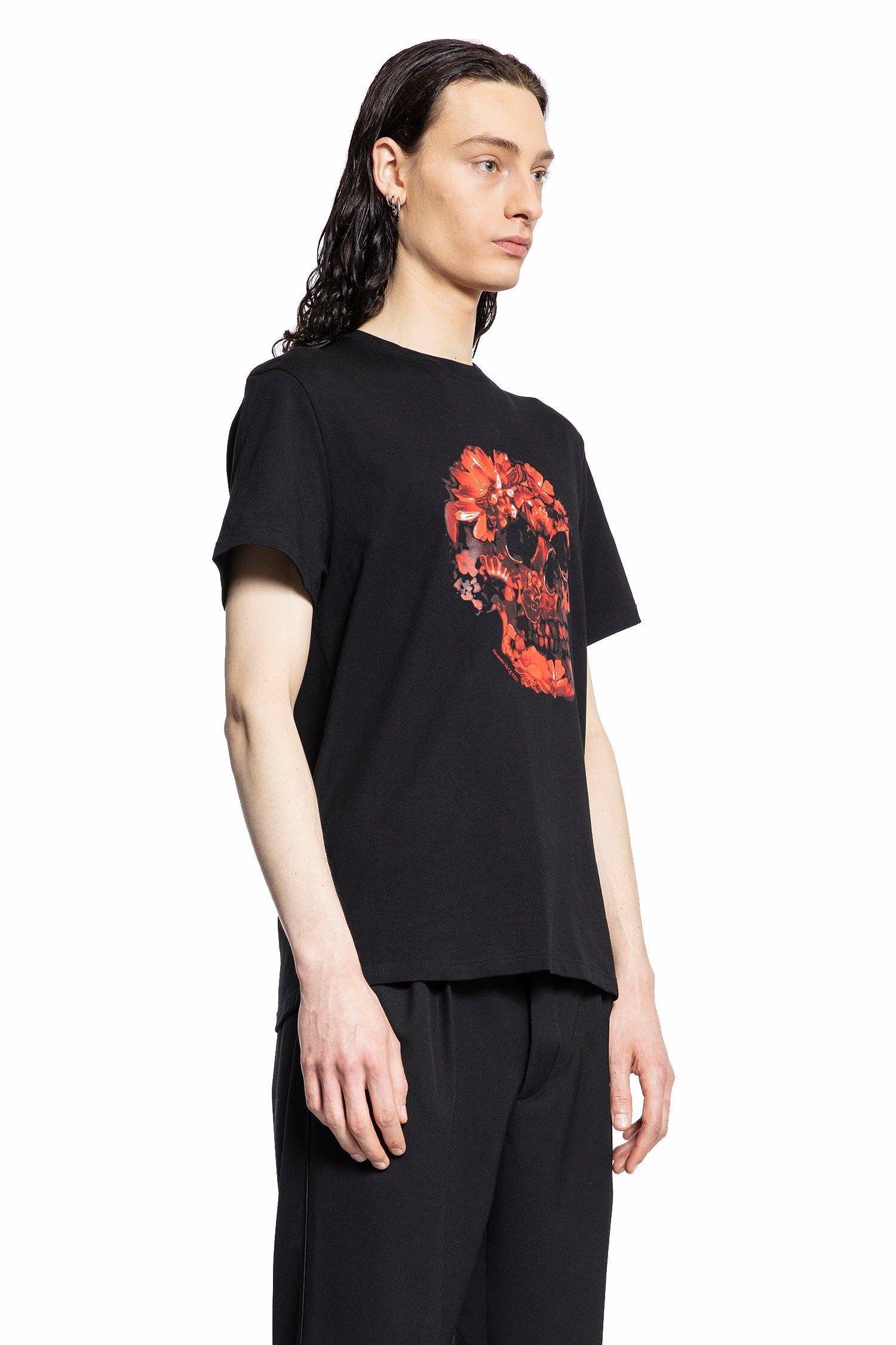 ALEXANDER MCQUEEN MAN BLACK T-SHIRTS